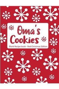 Oma's Cookies Blank Recipe Book Red Christmas Edition