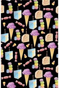 Journal Notebook Birthday Cake and Ice Cream Cones Pattern