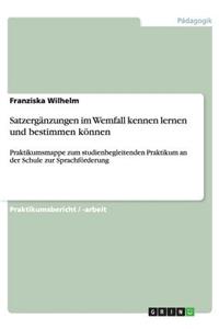 Satzergänzungen im Wemfall kennen lernen und bestimmen können