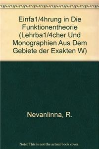 Einfuhrung in Die Funktionentheorie