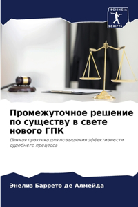 Промежуточное решение по существу в свете