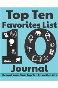 Top Ten Favorites List Journal