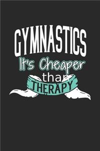 Gymnastics It's Cheaper Than Therapy: A Blank Dot Grid Notebook Journal Gift (6 x 9 - 150 pages) - Journal dotted paper - For Bullet Journaling, Lettering, Field Notes - 150 Numbered Pag