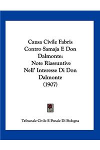 Causa Civile Fabris Contro Samaja E Don Dalmonte