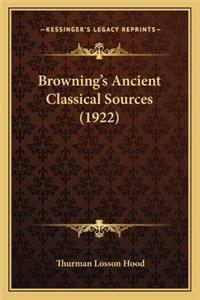 Browning's Ancient Classical Sources (1922)