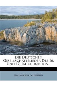 Deutschen Gesellschaftslieder Des 16. Und 17