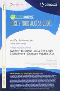 Mindtap Business Law, 1 Term (6 Months) Printed Access Card for Anderson's Business Law and the Legal Environment, Standard Volume, 23rd