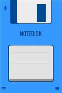 Blue Notedisk Floppy Disk 3.5 Diskette Notebook [lined] [110pages][6x9]