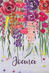 Joana: Personalized Lined Journal - Colorful Floral Waterfall (Customized Name Gifts)