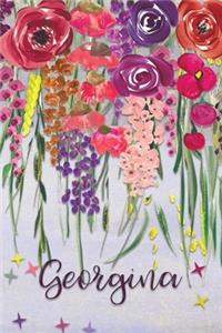 Georgina: Personalized Lined Journal - Colorful Floral Waterfall (Customized Name Gifts)