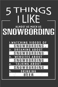 5 Things I Like Almost As Much As Snowbording Watching Videos Of Snowbording Dreaming About Snowbording Websites About Snowbording Talking About Snowbording Drinking Beer