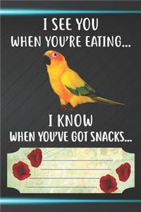 I See You When You're Eating I Know When You've Got Snacks Notebook Journal