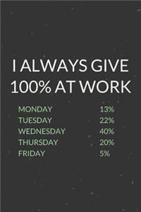 I Always Give 100% At Work