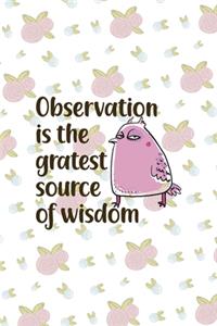 Observation Is the Gratest Source Of Wisdom