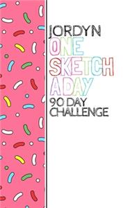 Jordyn: Personalized colorful sprinkles sketchbook with name: One sketch a day for 90 days challenge