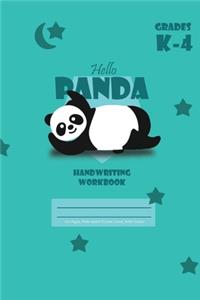Hello Panda Primary Handwriting k-4 Workbook, 51 Sheets, 6 x 9 Inch Royal Blue Cover