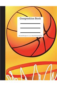 Composition Book 200 Sheet/400 Pages 8.5 X 11 In.-Wide Ruled Basketball Net
