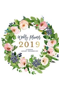 Weekly Planner 2019, 12 Months, January - December 2019