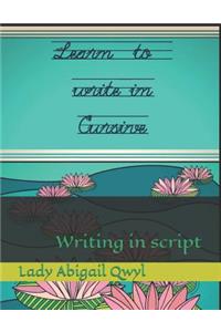 Learn to write in cursive