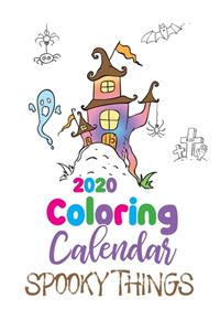 2020 Coloring Calendar Spooky Things