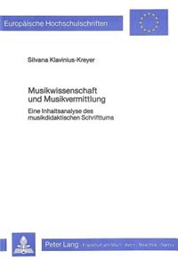 Musikwissenschaft Und Musikvermittlung