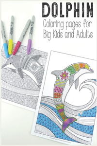 Dolphin Coloring pages for Big Kids and Adults