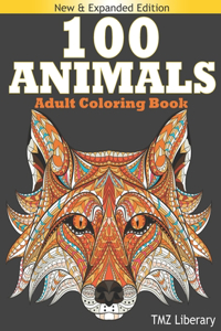 100 Animals Adult Coloring Book