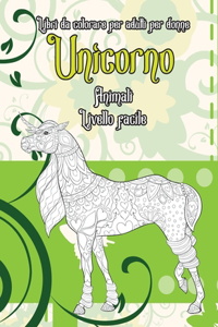 Libri da colorare per adulti per donne - Livello facile - Animali - Unicorno