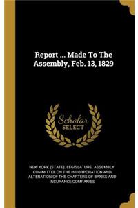 Report ... Made To The Assembly, Feb. 13, 1829