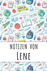 Notizen von Lene: Liniertes Notizbuch für deinen personalisierten Vornamen