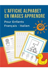 L'Affiche Alphabet en Images Apprendre Pour Enfants Français - Italien