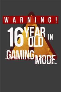 Warning 16 Year Old In Gaming Mode: 16 Year Old Gamer 2020 Calender Diary Planner 6x9 Personalized Gift For 16th Birthdays