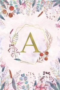A - Monogrammed Floral Journal