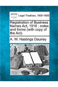 Registration of Business Names Act, 1916