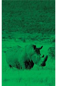 Alive! white rhino - Green duotone - Photo Art Notebooks (5 x 8 series)