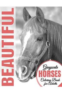 Beautiful Grayscale Horses Coloring Book for Adults