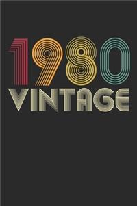 Vintage notebook paper 1980 Birthday 40th Gift
