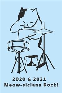 2020 & 2021 Two Year Weekly Planner For Music Fan - Funny Musician Cat Pun Appointment Book Gift - Two-Year Agenda Notebook