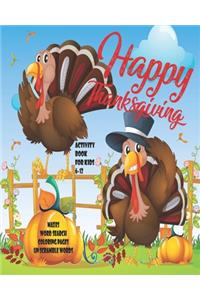 Happy Thanksgiving Activity Book For Kids