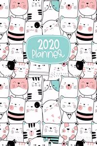 2020 Planner: Kawaii Kitty Cat 12 Month Calendar and Organizer Notebook (January 2020 - December 2020)