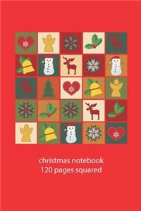 christmas notebook 120 pages squared