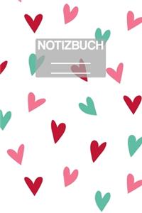 Notizbuch A5 Muster Herzen Herz Zeichnunh Stift