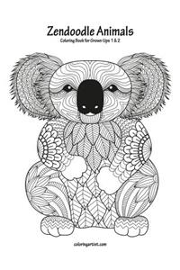 Zendoodle Animals Coloring Book for Grown-Ups 1 & 2
