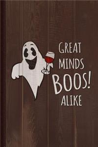 Great Minds Boos Alike Funny Ghost Wine Journal Notebook