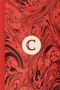 Monogram C Marble Notebook (Regency Red Edition)