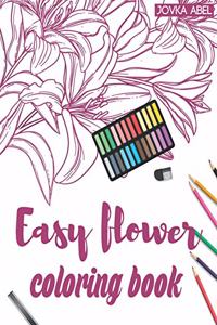 Easy flower coloring book