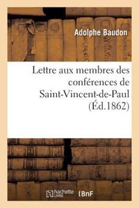 Lettre Aux Membres Des Conférences de Saint-Vincent-De-Paul