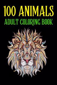 100 Animals Adult Coloring Book