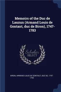 Memoirs of the Duc de Lauzun (Armand Louis de Gontant, duc de Biron), 1747-1783
