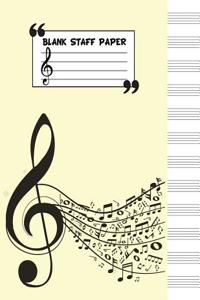 Blank Staff Paper: 12 Stave Blank Sheet Music - Music Manuscript Notebook - 8.5x11 - 104 Pages - (Composition Books - Blank Sheet Music P